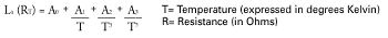 Thermistor Resistance Temperature Formula