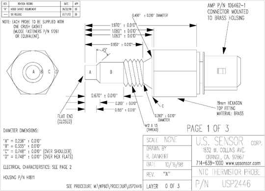 Sinusoidal Vibration for Thermistor Assembly USP2446 - Littelfuse